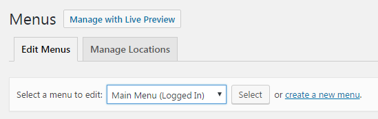 Editing menus within WordPress