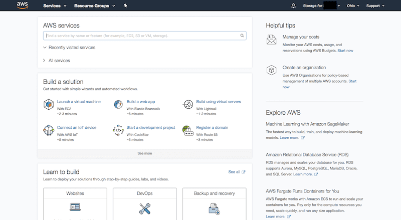 AWS Home Page