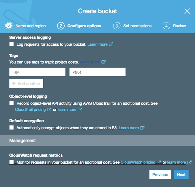 Configure Bucket