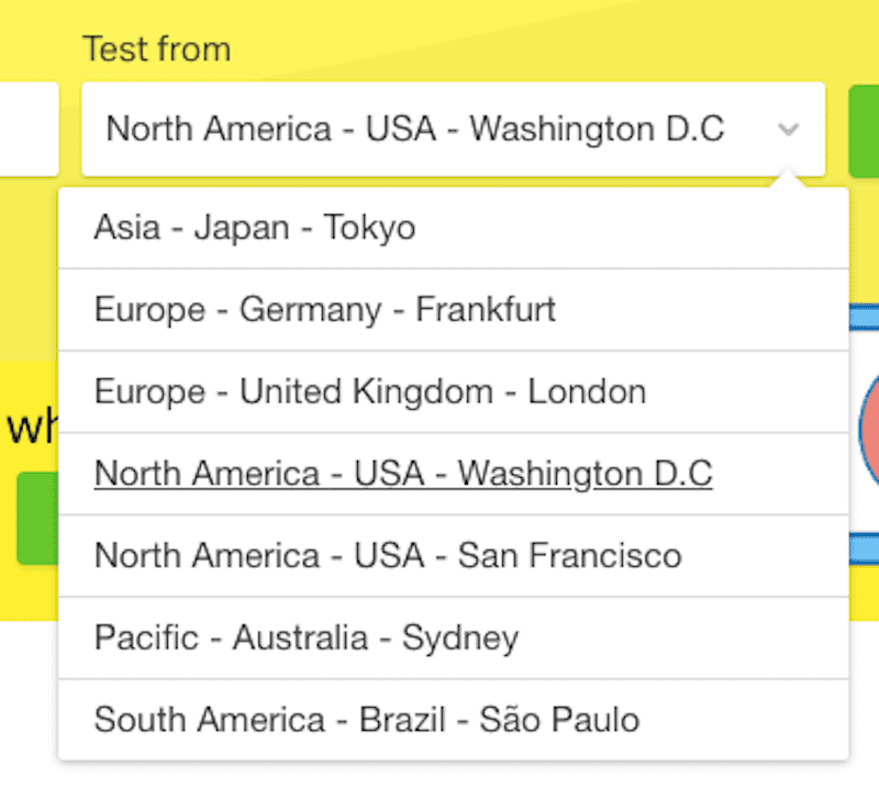 Pingdom Test Options