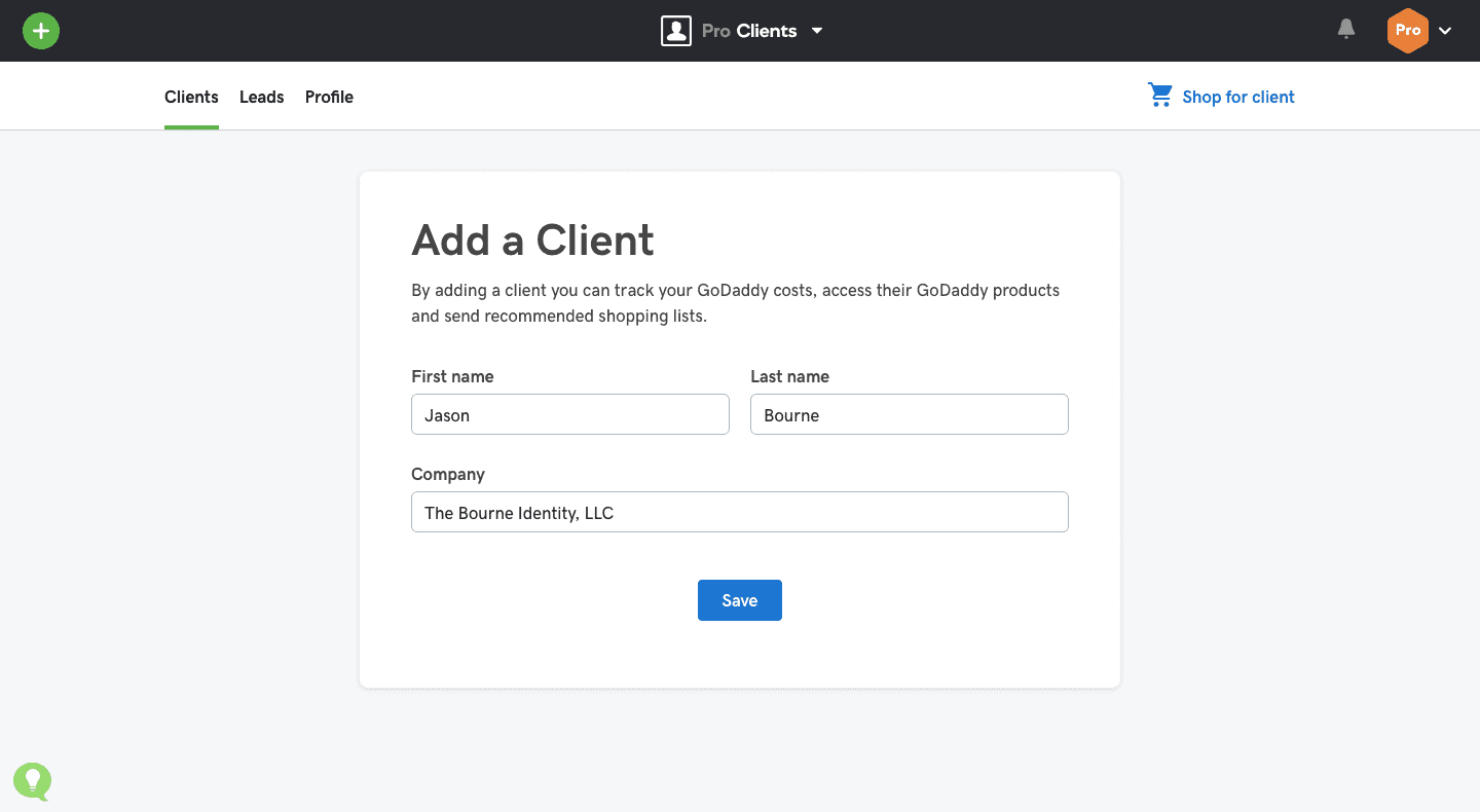 Add a Client