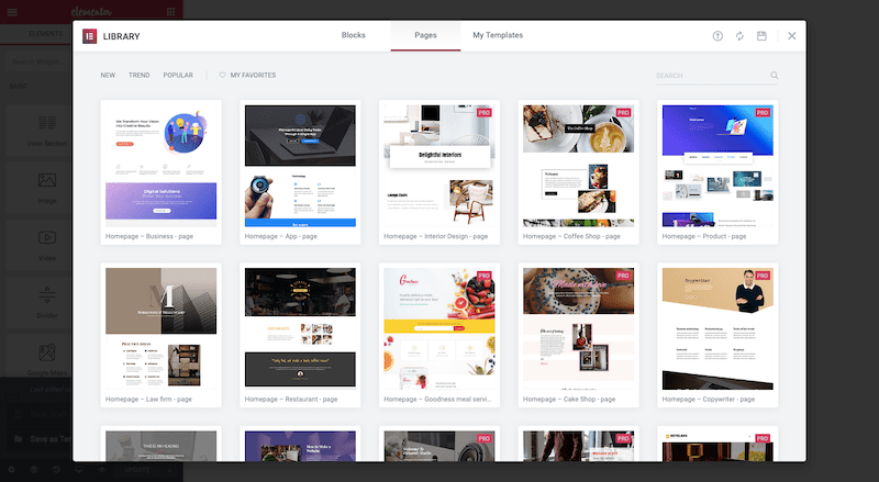 Elementor Page Library
