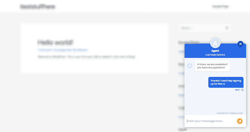 Formilla live chat sample