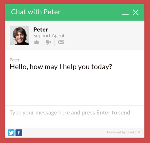 LiveChat greeting