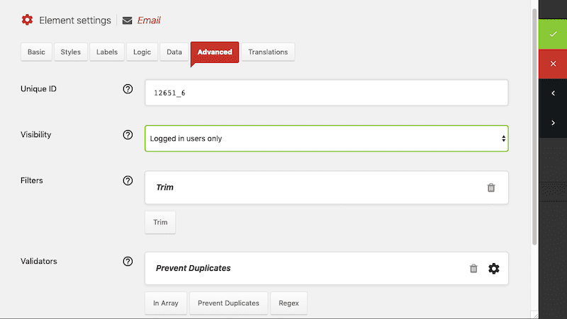 Quform Advanced Settings