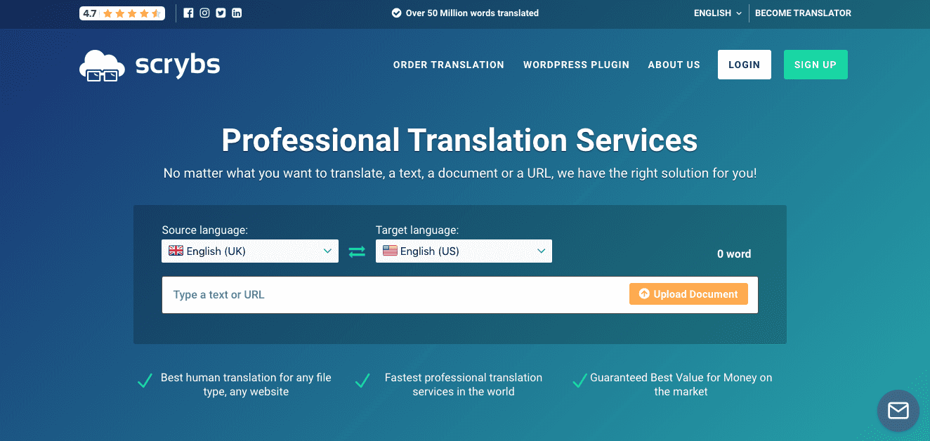 Scrybs professional translation