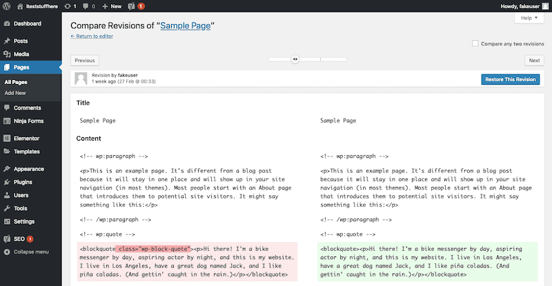 Compare Revisions