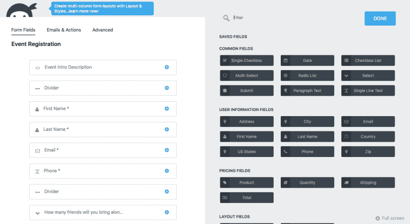 Ninja Forms Builder