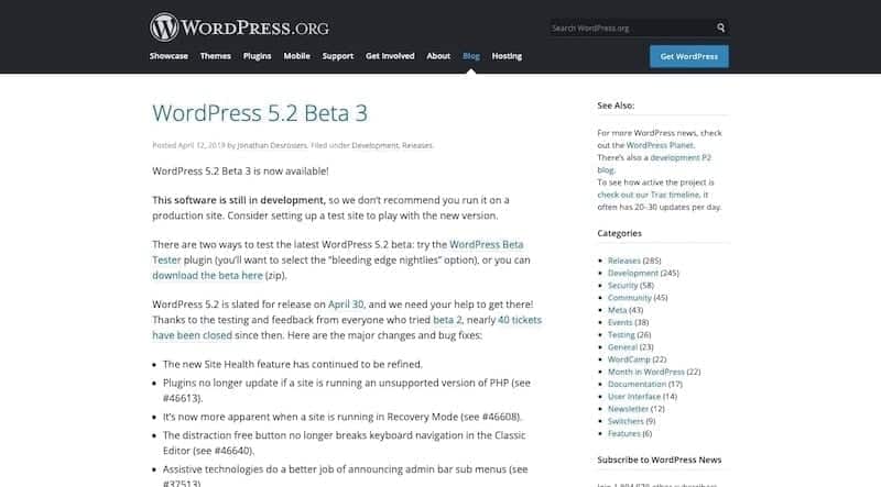 news on WordPress 