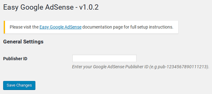 easy google adsense settings