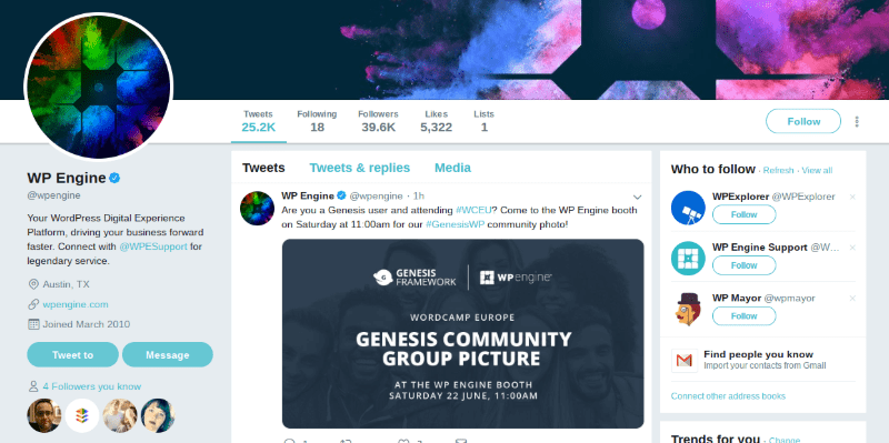 WP Engine Twitter