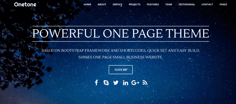 Onetone business theme WordPress