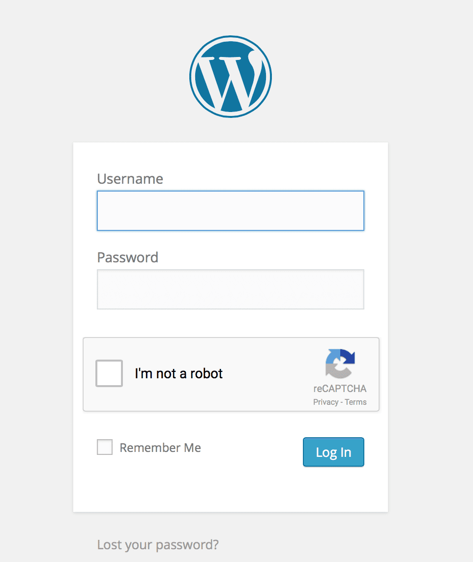 WordPress simple login 