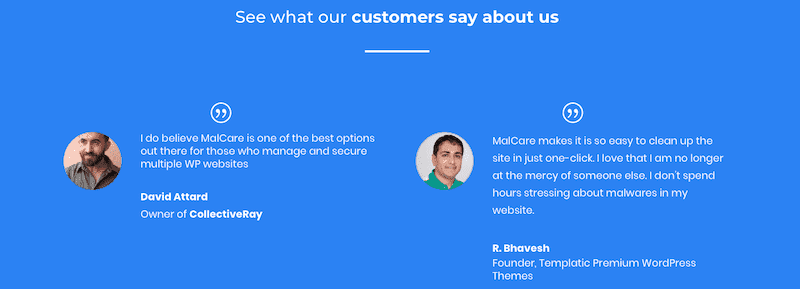 MalCare customer reviews