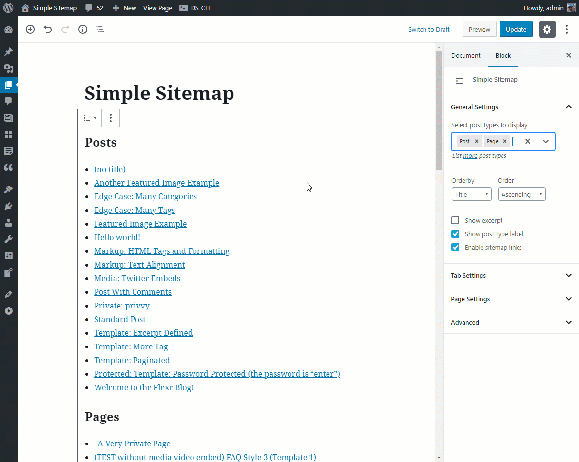 simple sitemap