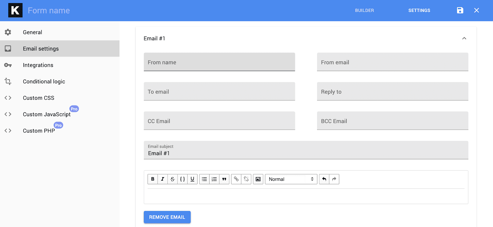 Kali Forms Notties