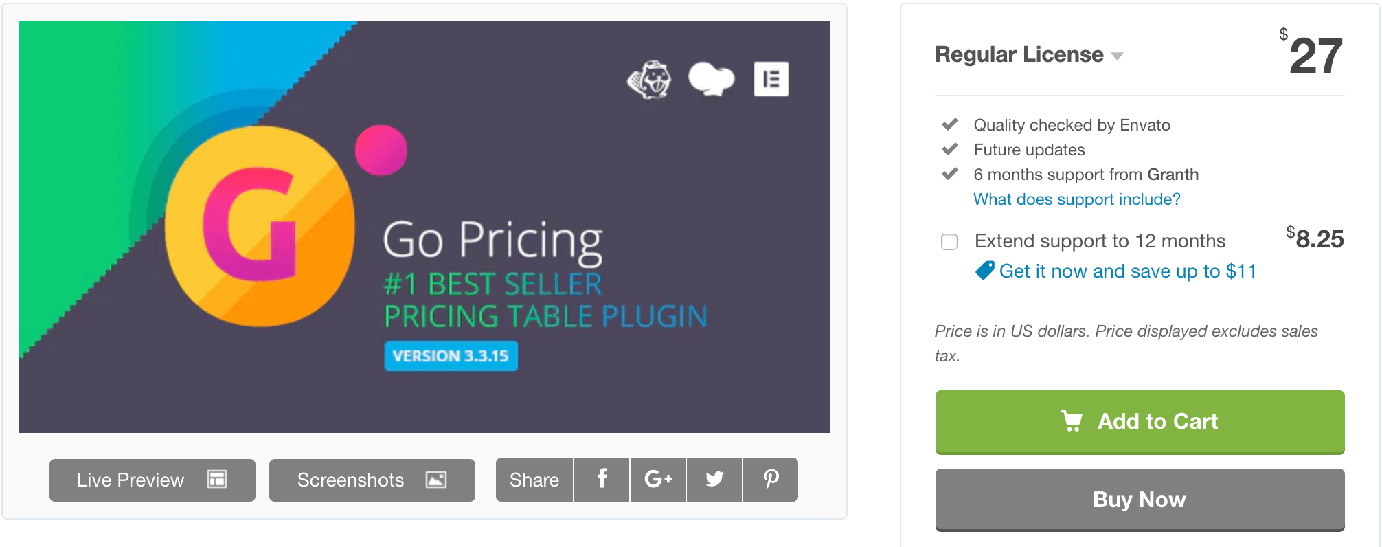 The Go Pricing plugin.