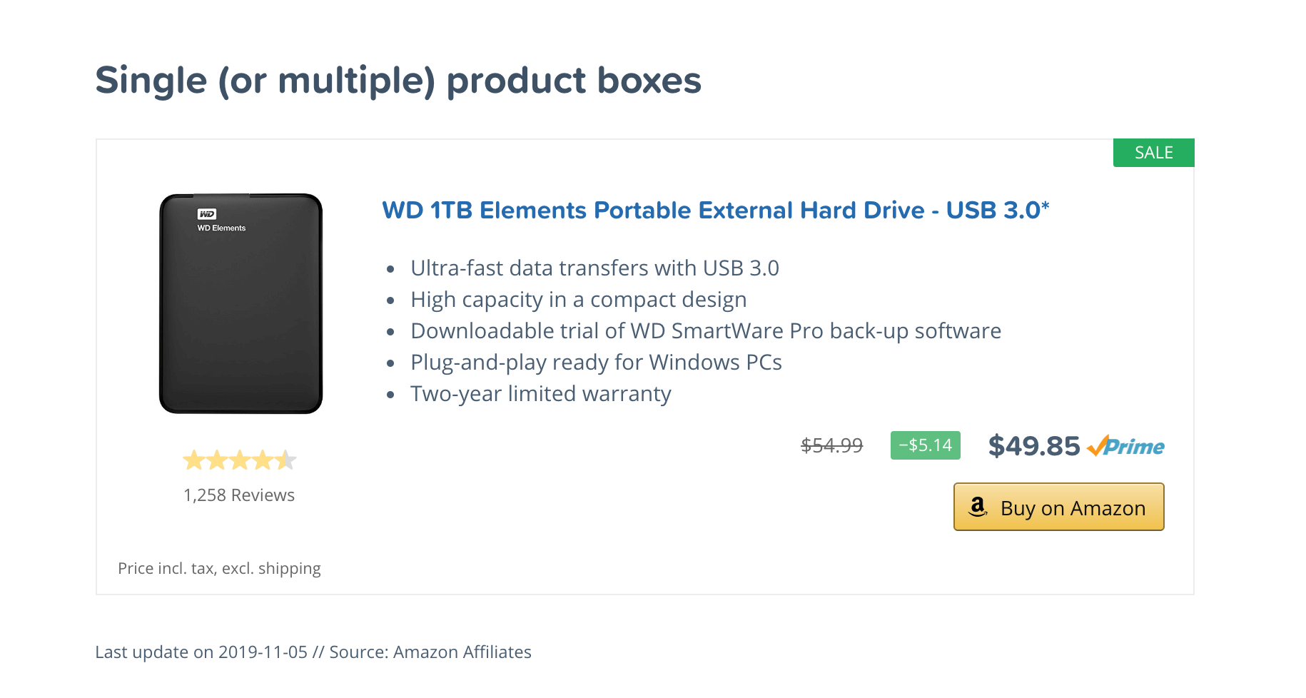 An Amazon product display box created with the Amazon Affiliate WordPress Plugin.