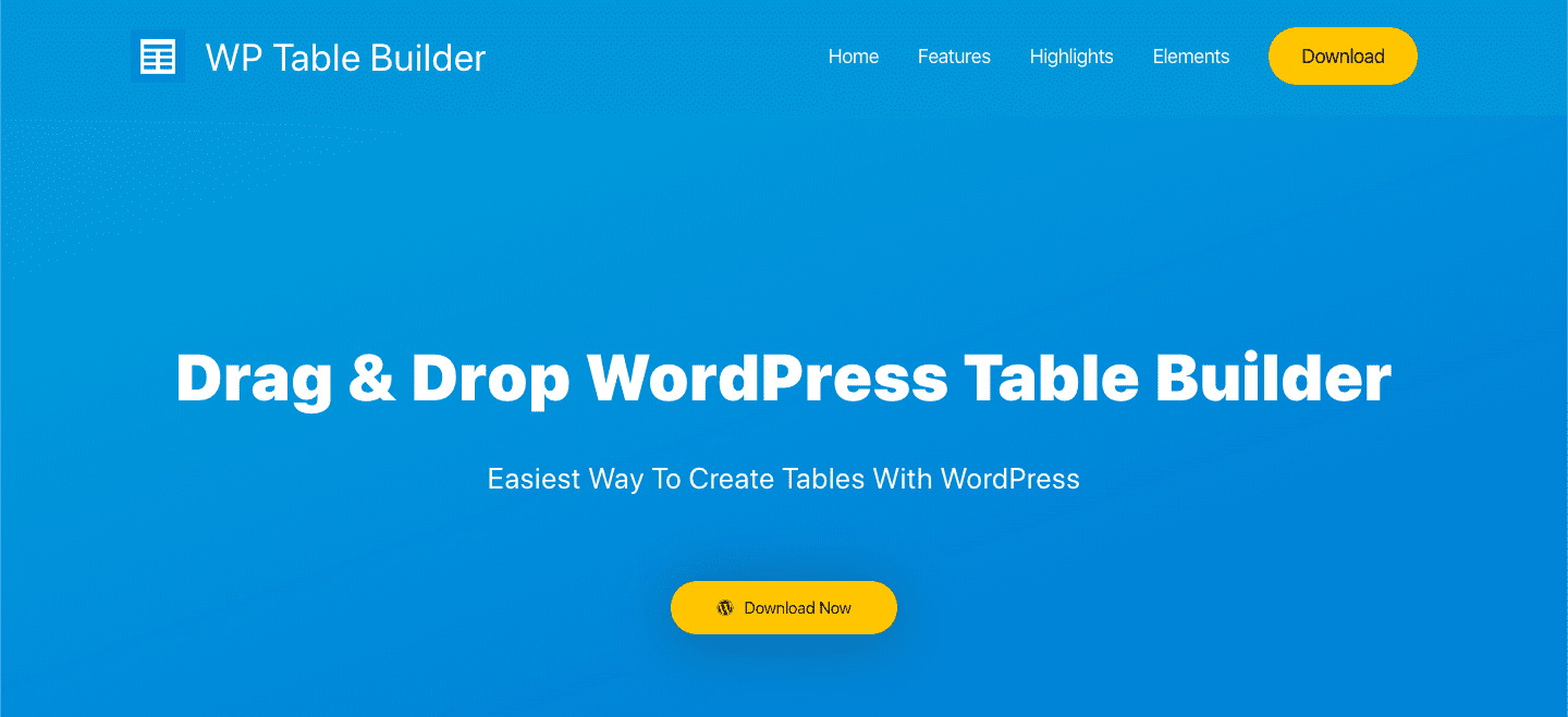 WP table builder