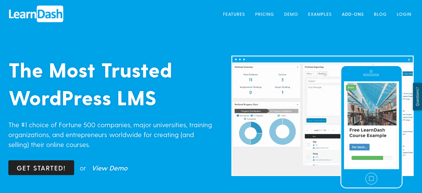 The LearnDash WordPress LMS website.